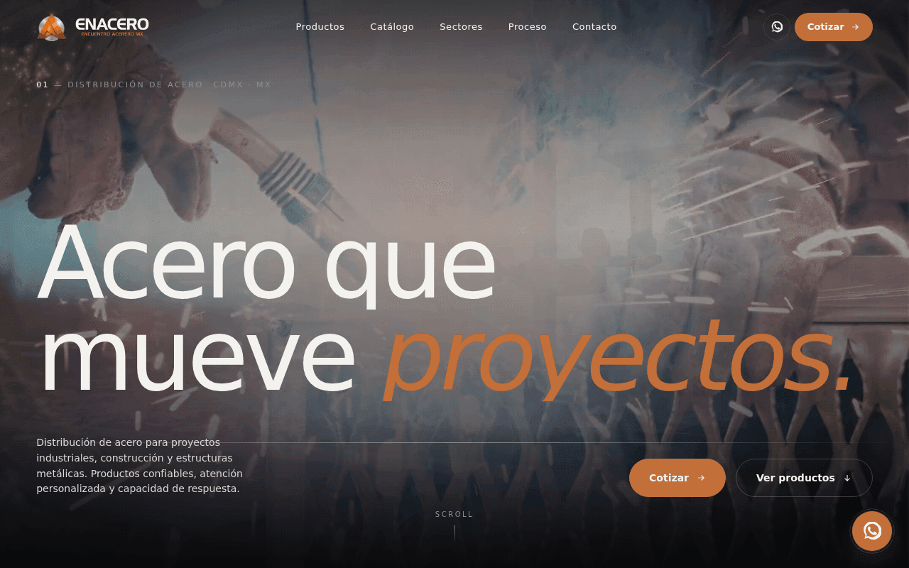 Enacero — Website for a Steel Distributor - Image 1