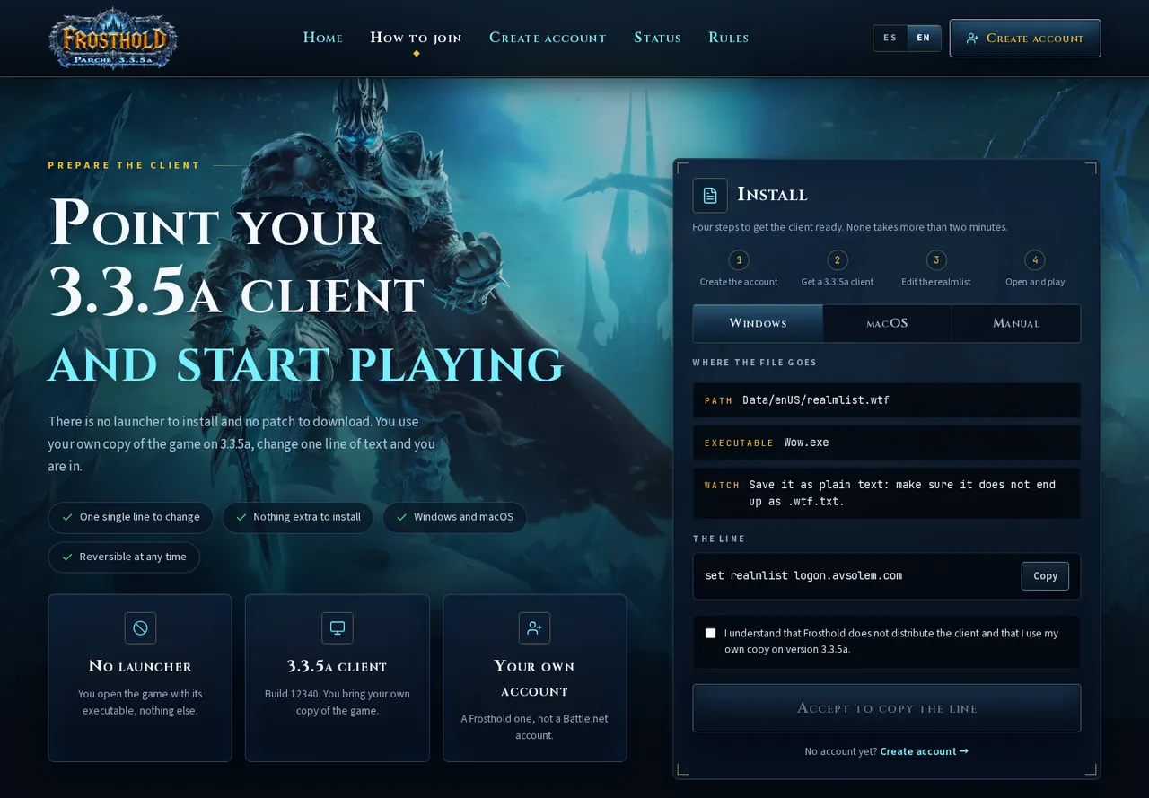 Frosthold — Private WoW 3.3.5a Realm, Armory & Launcher - Image 2
